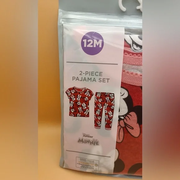 Disney Minnie Mouse Red and Pink Kids Pajama Set - Picture 3 of 5